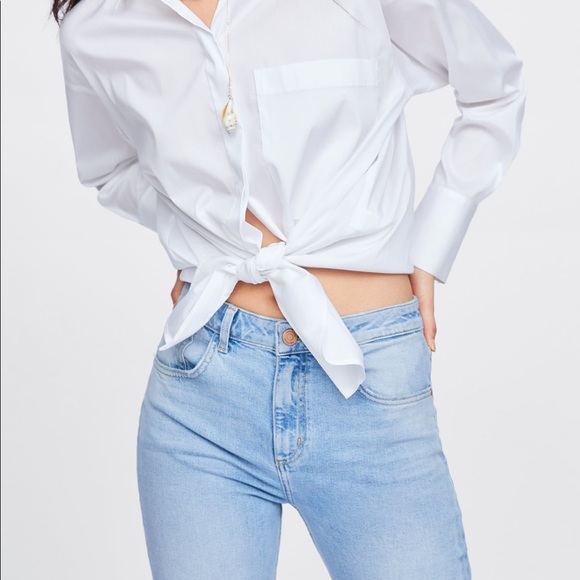 NWT’S Zara Slim Fit High Waisted White washed Jeans Size 36 4 - Picture 5 of 12